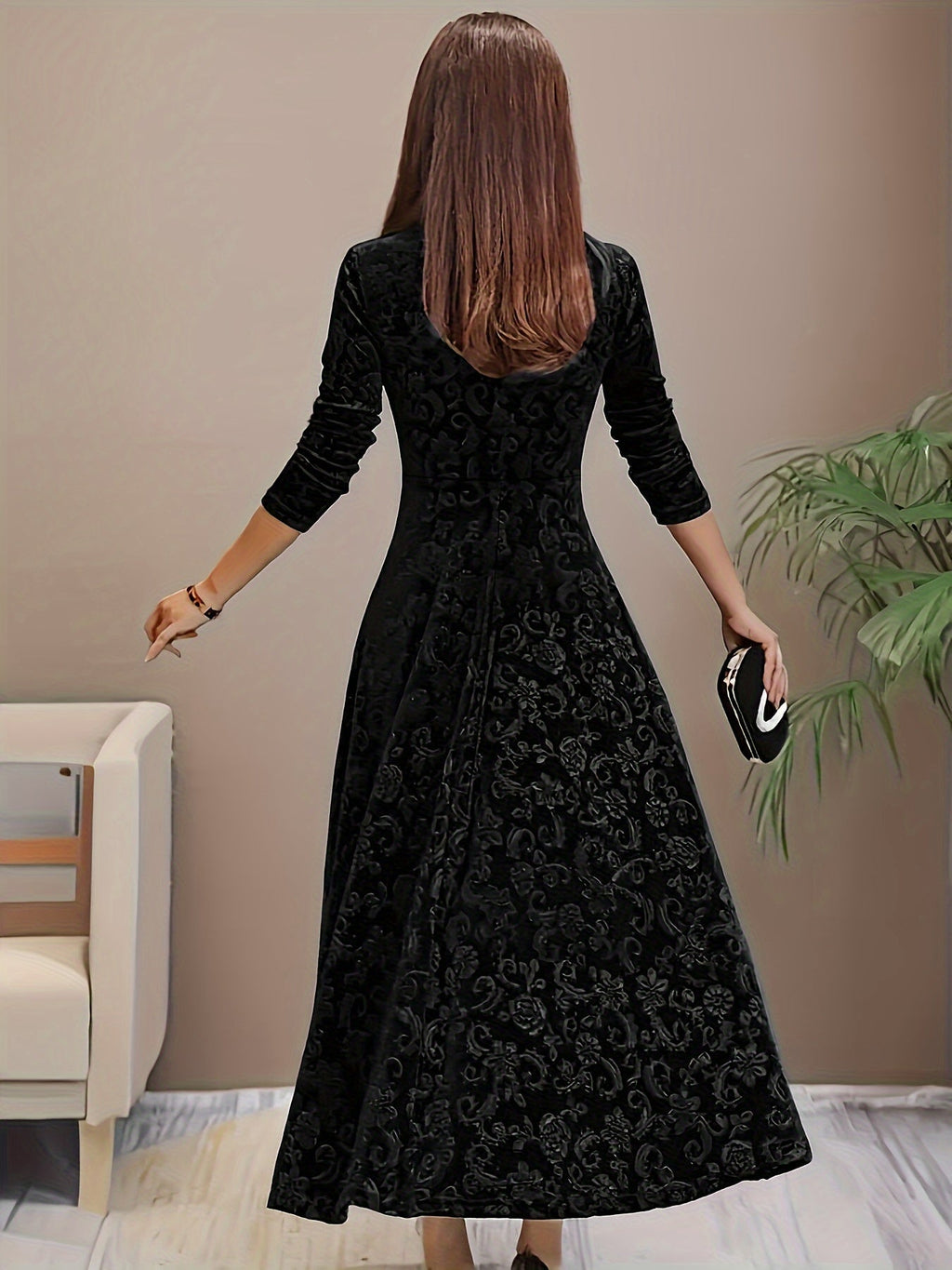 Nicola™ Elegantes Samtkleid