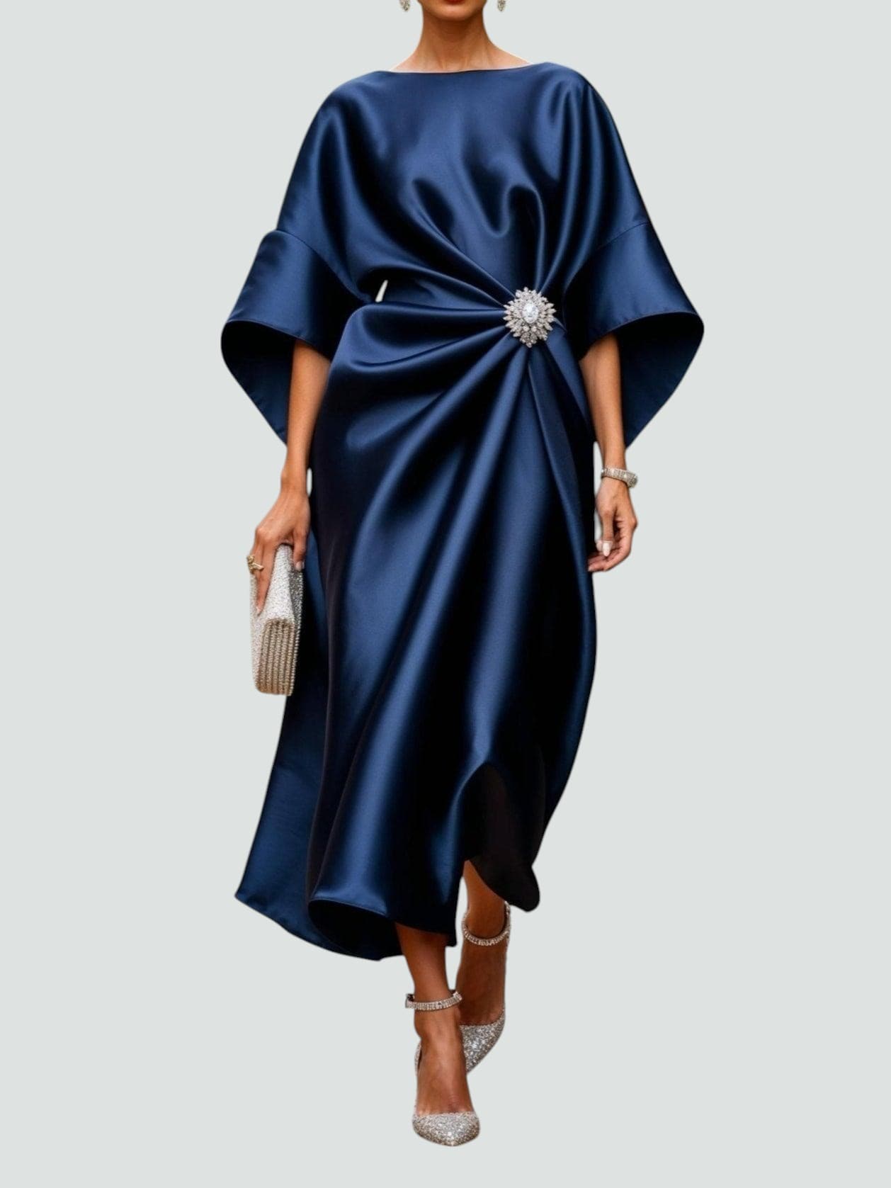 Lona™ Elegantes Langes Satin-Kleid
