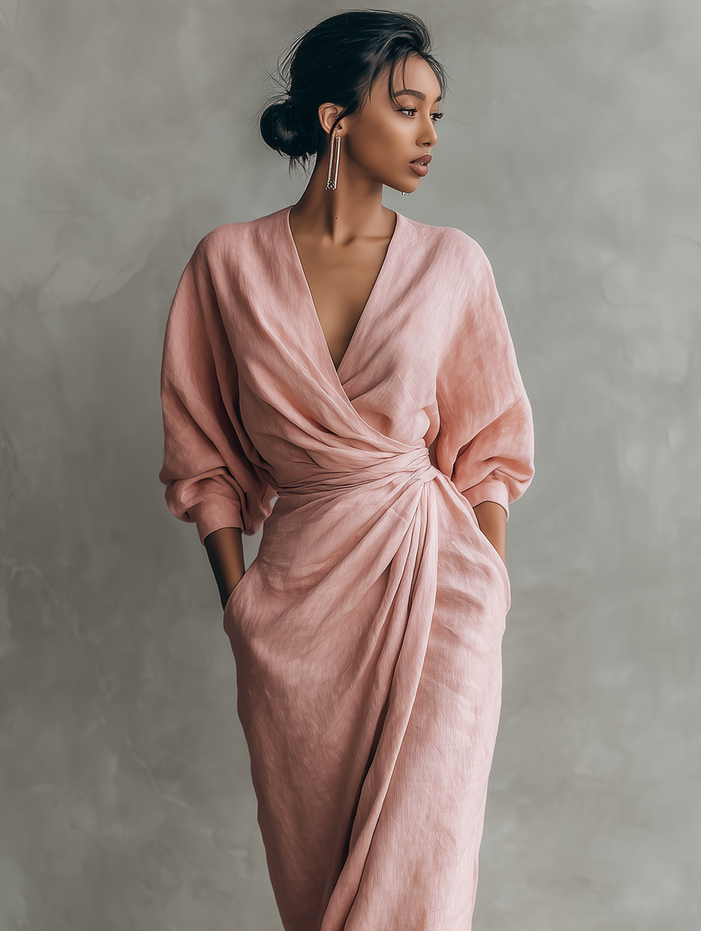 Maxikleid mit V-Ausschnitt