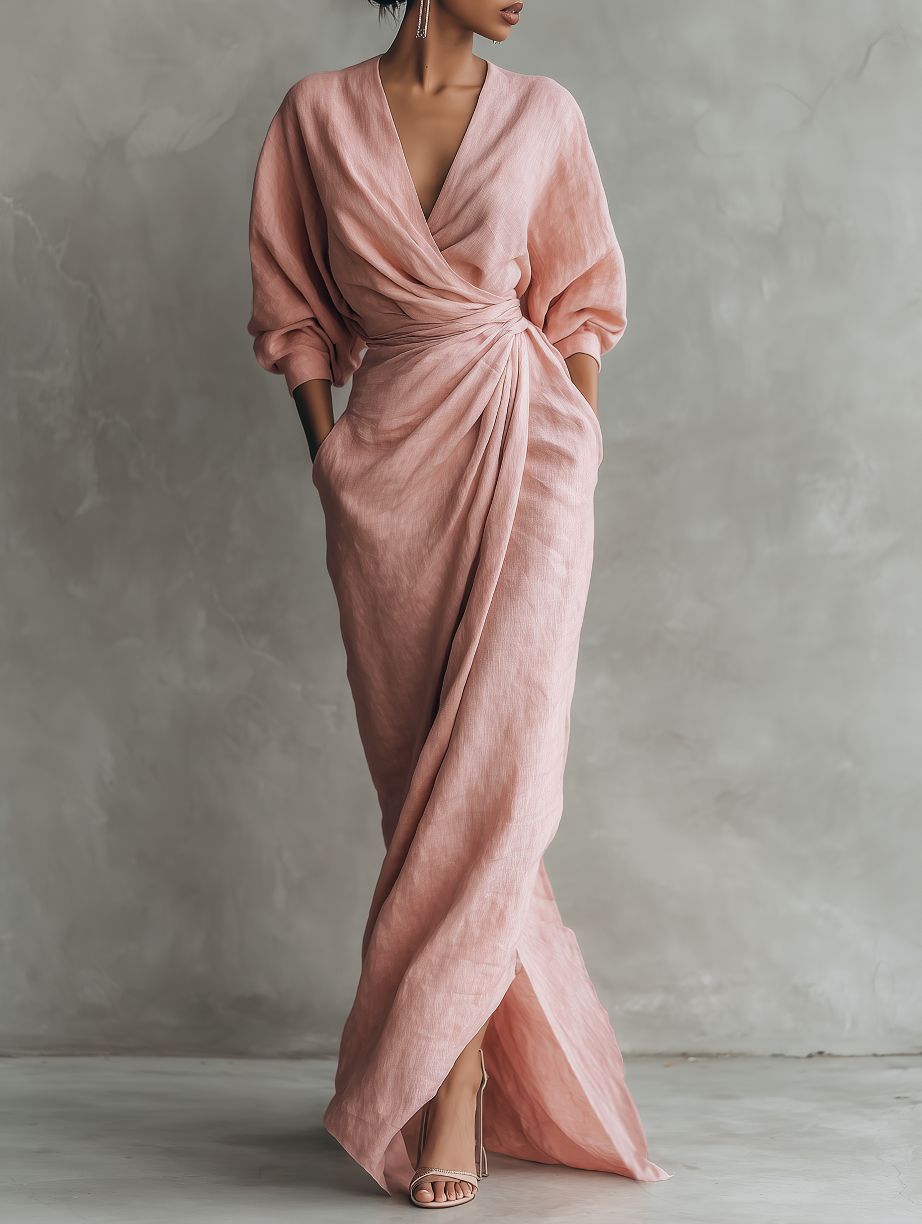 Maxikleid mit V-Ausschnitt