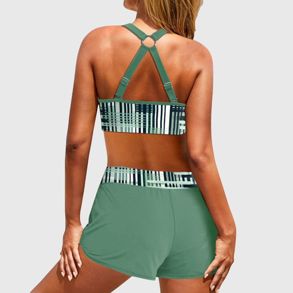 Janelle | Hochgeschnittener Bikinis mit Rippstruktur