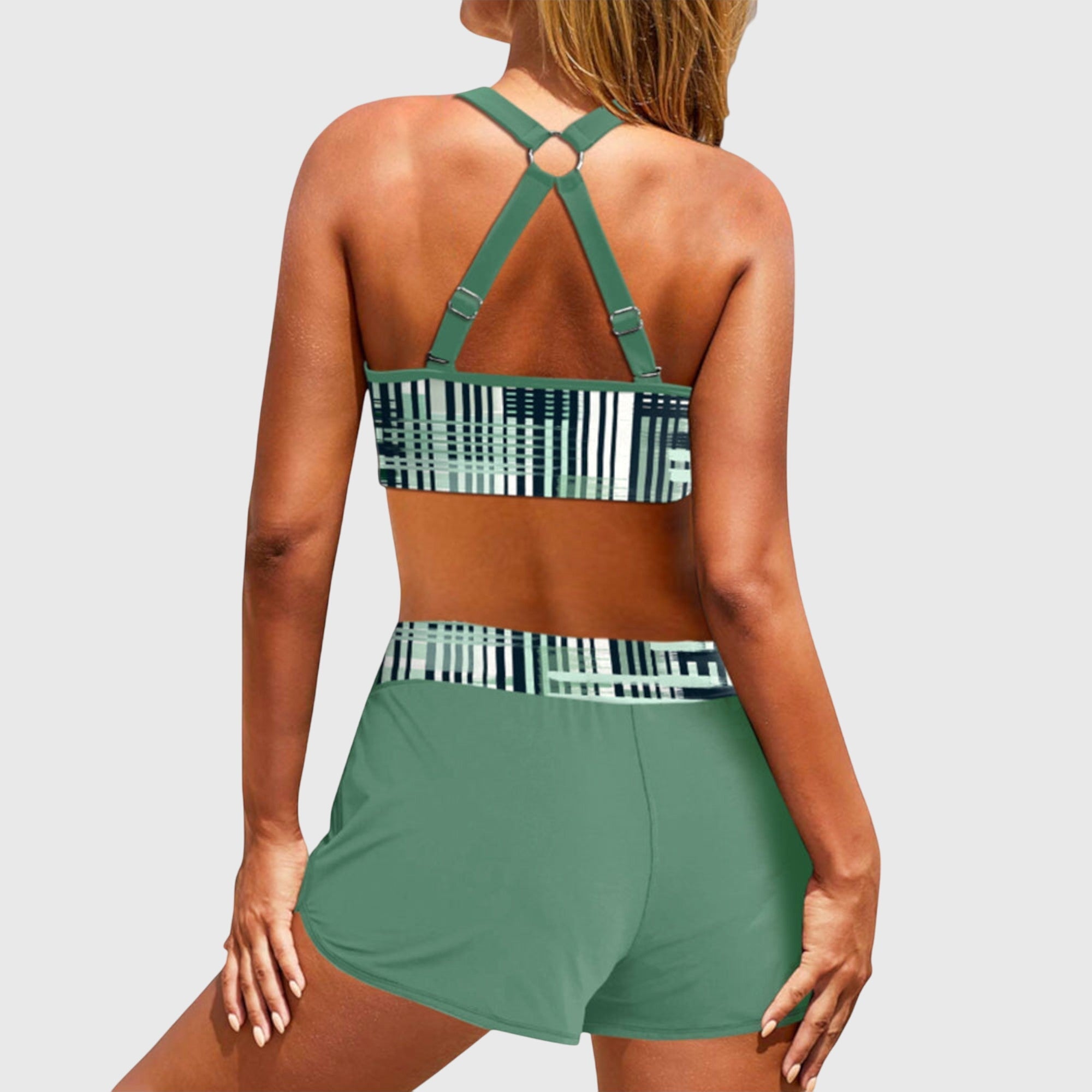 Janelle | Hochgeschnittener Bikinis mit Rippstruktur