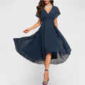 Clarissa™ Fließendes V-Ausschnitt Maxikleid