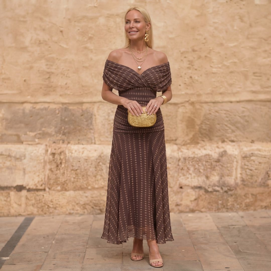 Sienna | Geometrisches fließendes Kleid