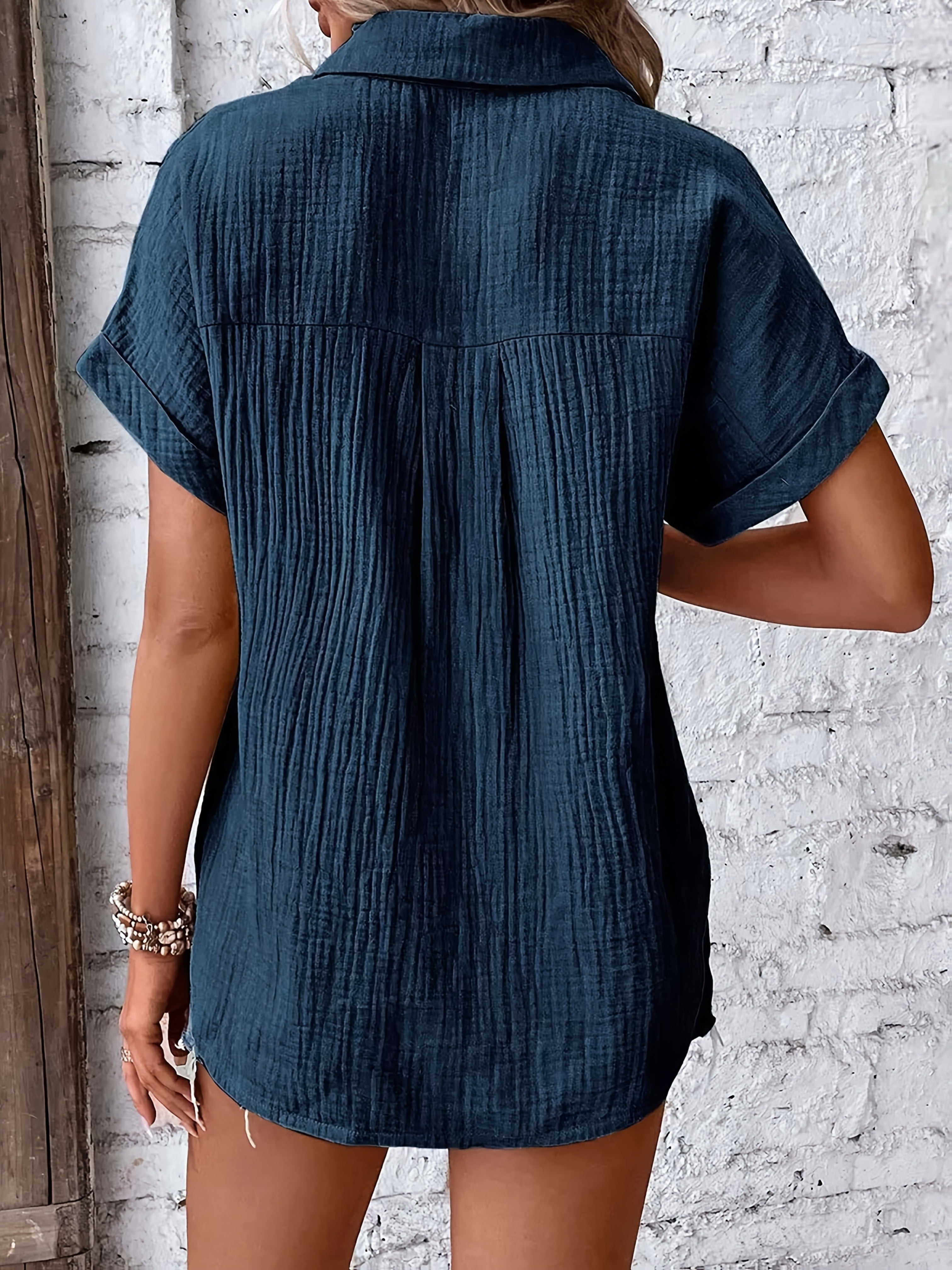 Emery | Texturierte Button-Up Sommerbluse