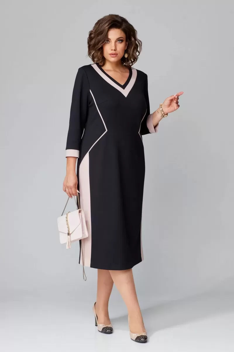 Alexa™ Elegantes V-Ausschnitt Kleid