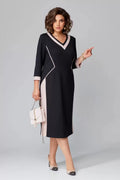 Alexa™ Elegantes V-Ausschnitt Kleid