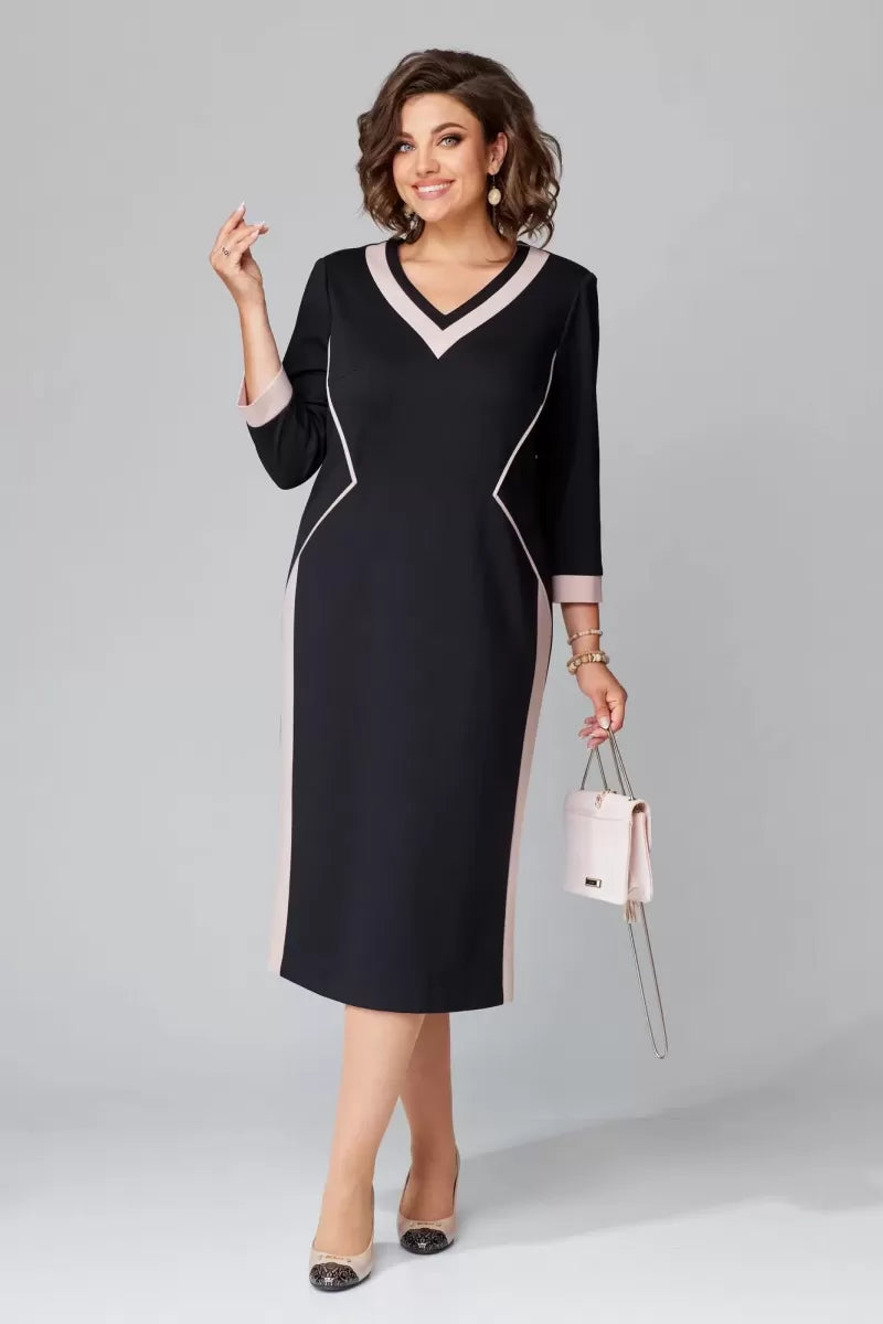 Alexa™ Elegantes V-Ausschnitt Kleid