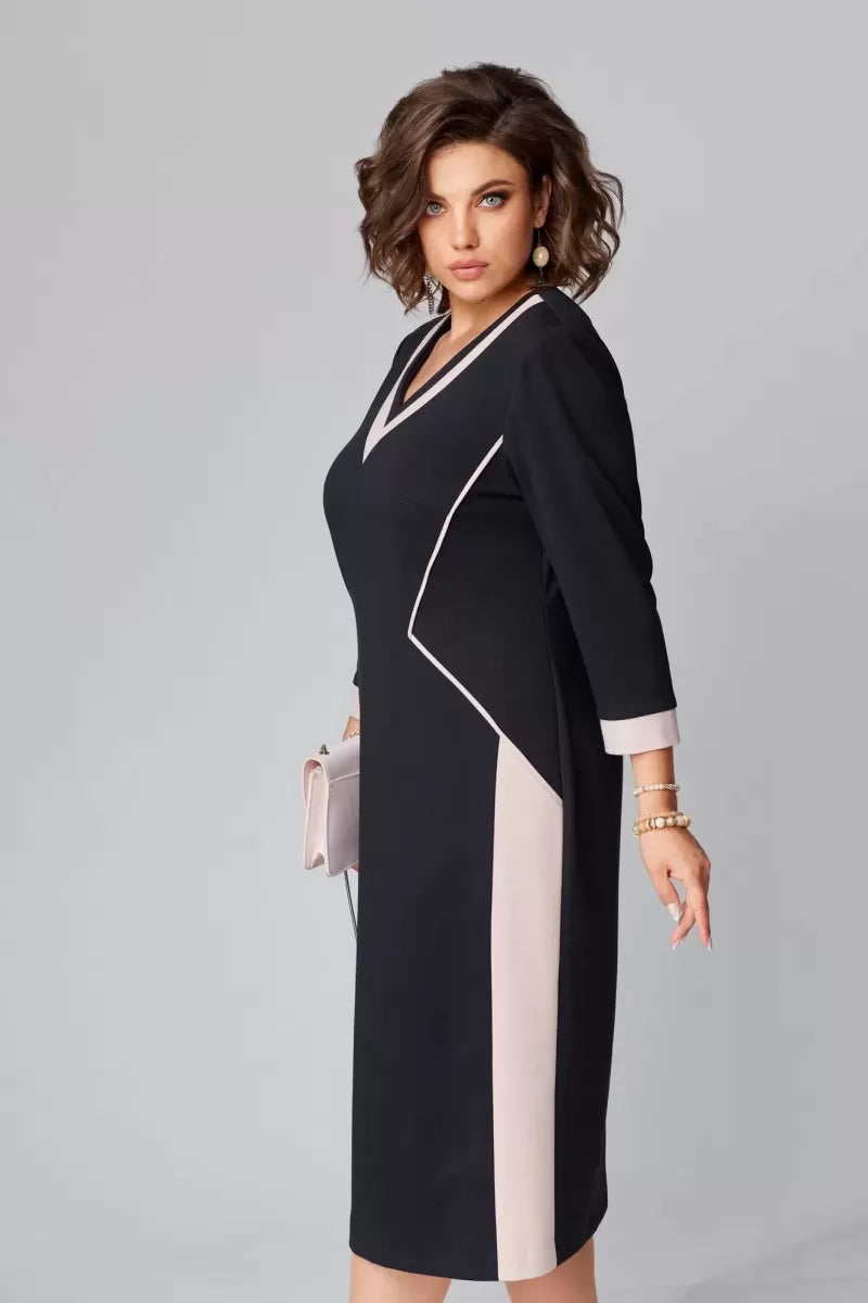 Alexa™ Elegantes V-Ausschnitt Kleid