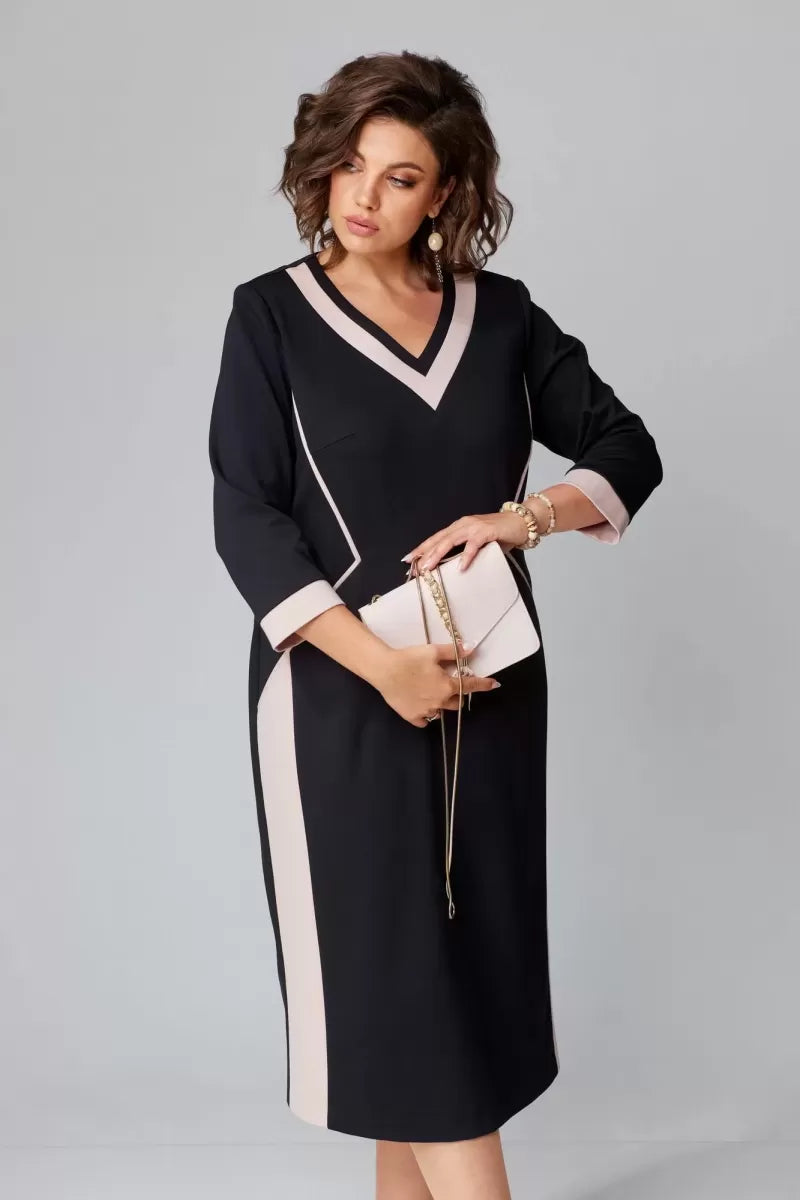 Alexa™ Elegantes V-Ausschnitt Kleid