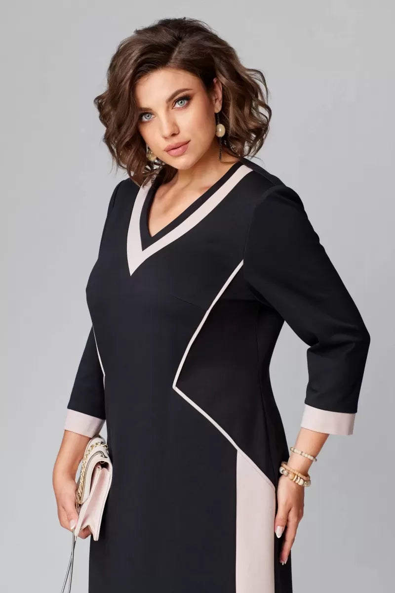 Alexa™ Elegantes V-Ausschnitt Kleid