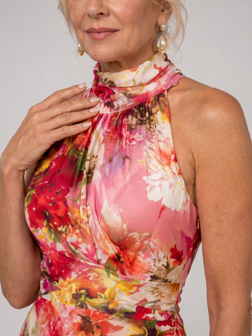 Elisabetta | Maxikleid mit Halterneck und floralem Muster