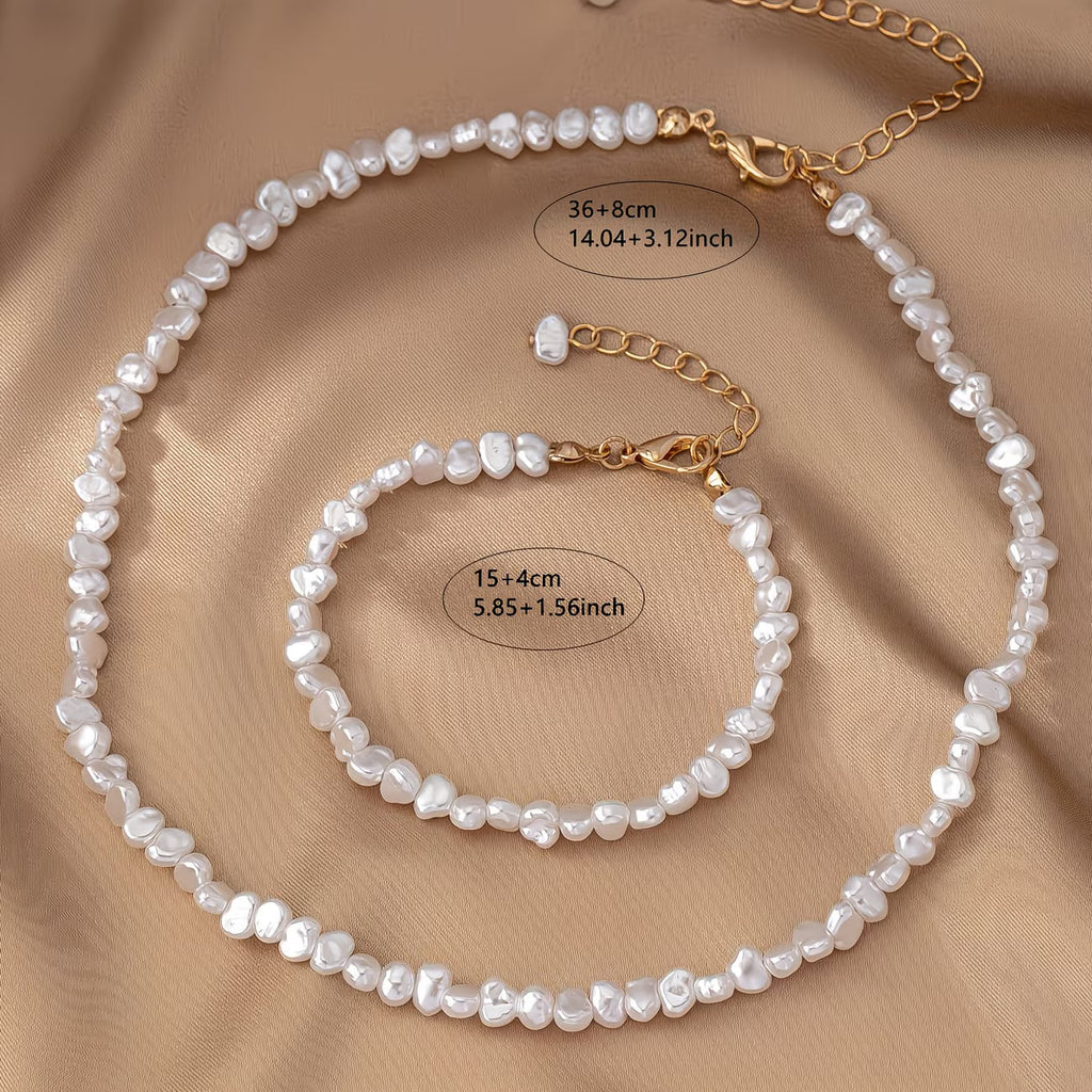 Barocke Perlen Halsketten- und Armband-Set