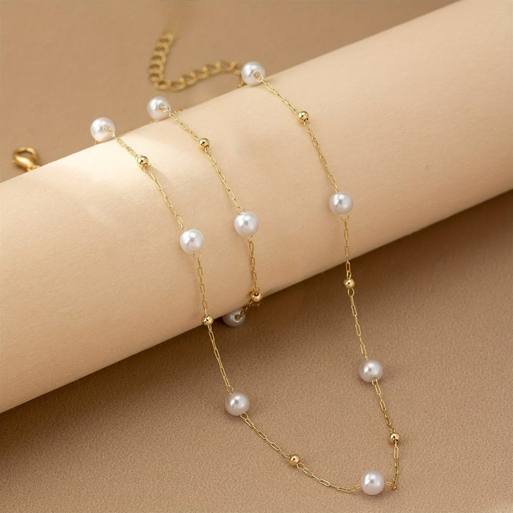 Zierliches Perlenkette Schmuckset