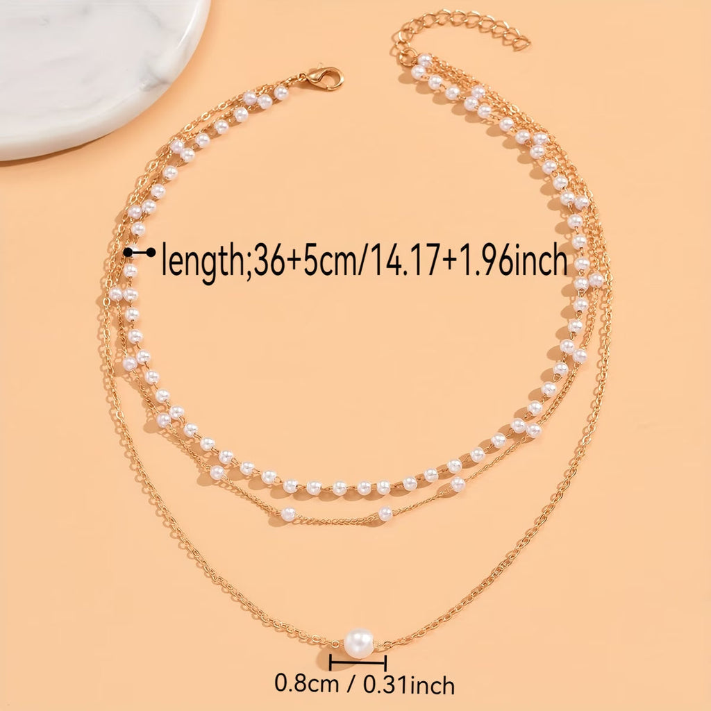 Das Trinity Pearl Layer Necklace Set