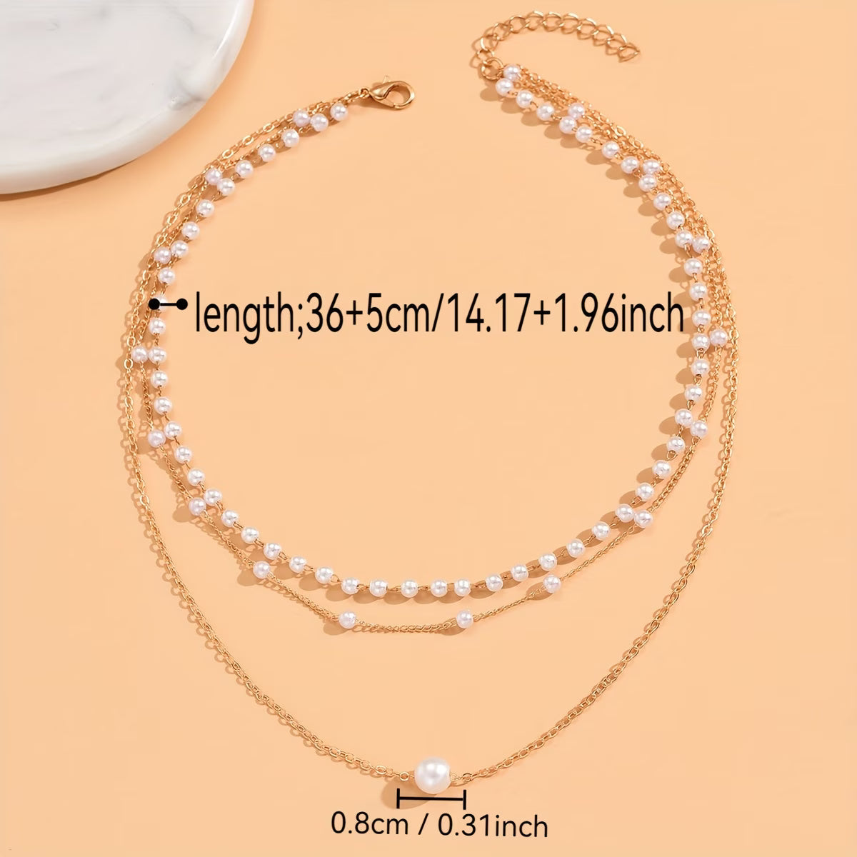 Das Trinity Pearl Layer Necklace Set