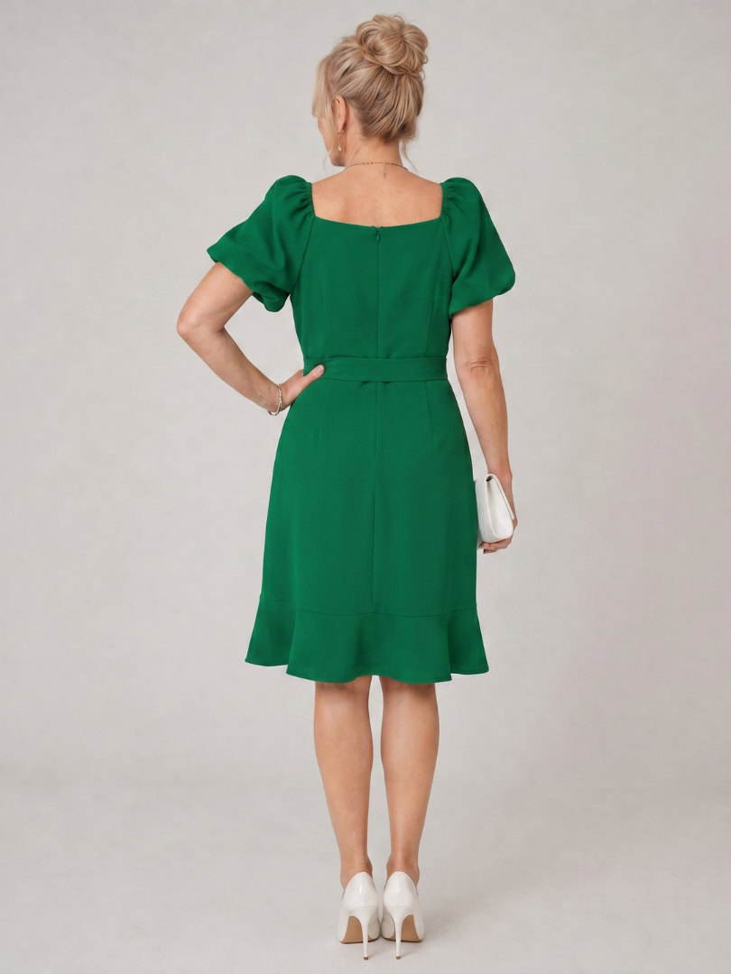 Ruosa | Mini-Kleid mit kurzen Puffärmeln und seitlichem Bindeband