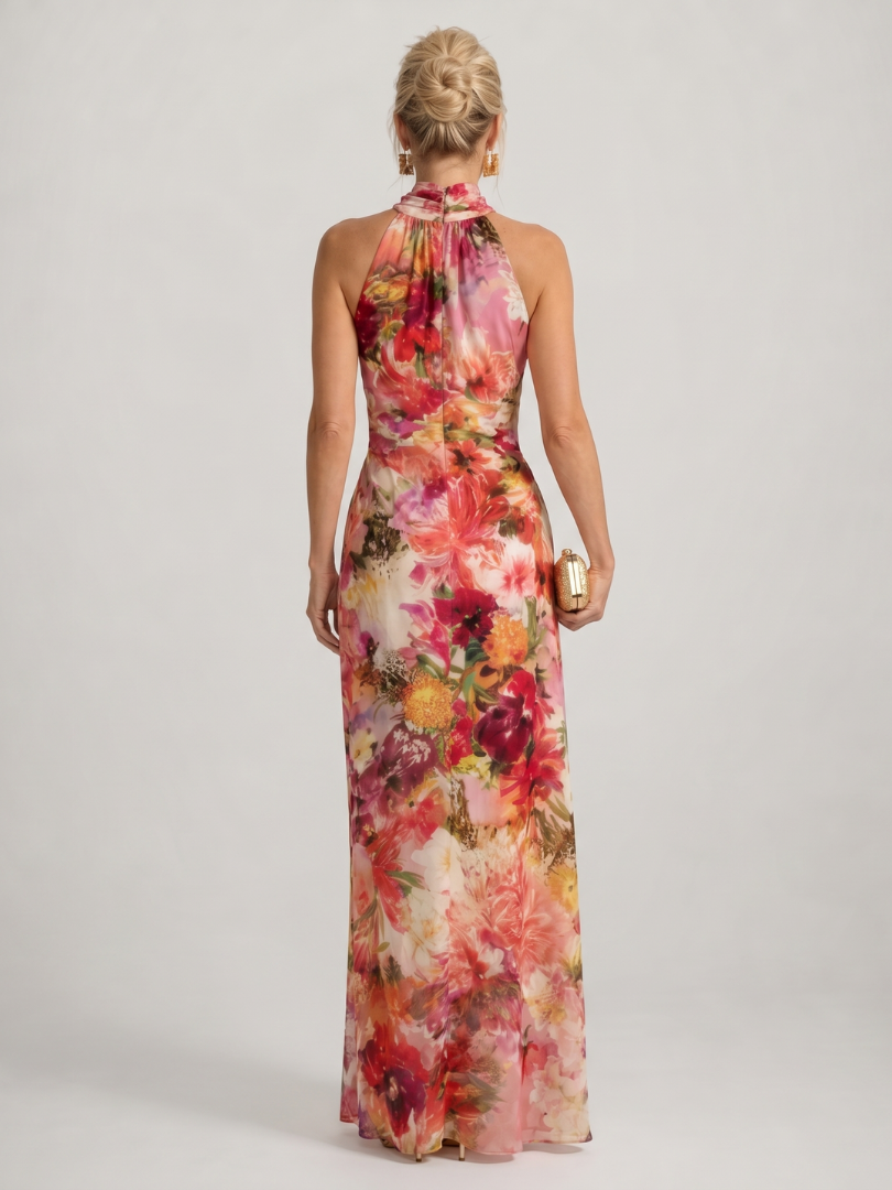 Elisabetta | Maxikleid mit Halterneck und floralem Muster