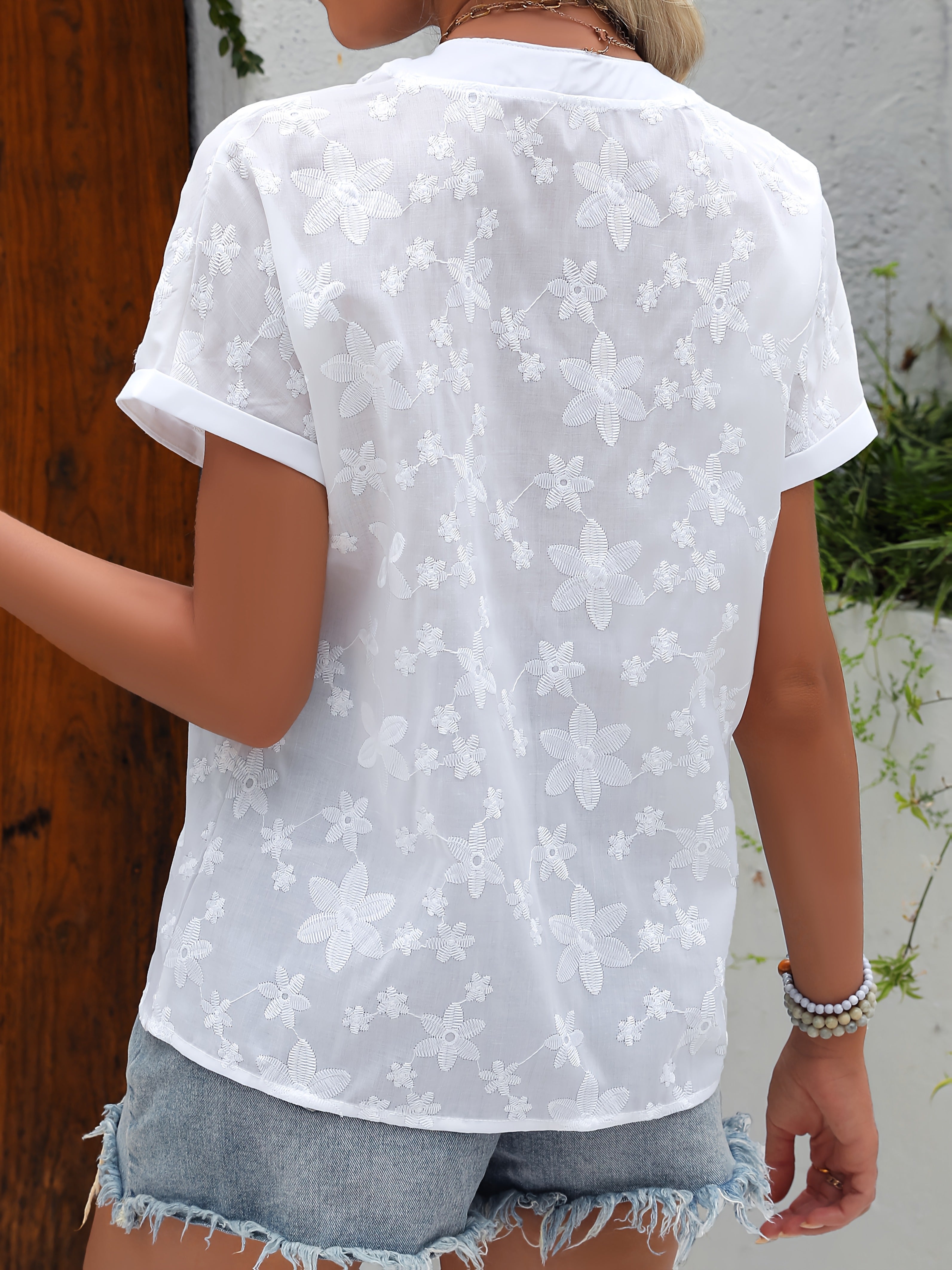 Hasel | Florale V-Ausschnitt Bluse
