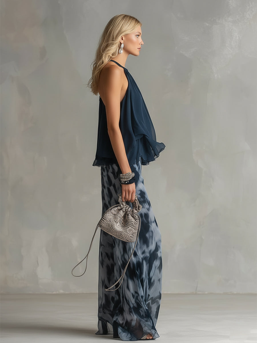 ÉLISA | ELEGANTES LEICHTES SET MIT FLIEẞENDEM TOP UND WEITER HOSE