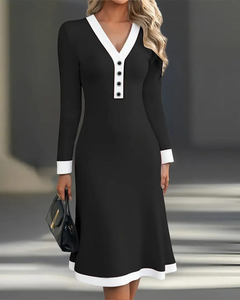 Kaylin™ Stilvolles Langarmkleid
