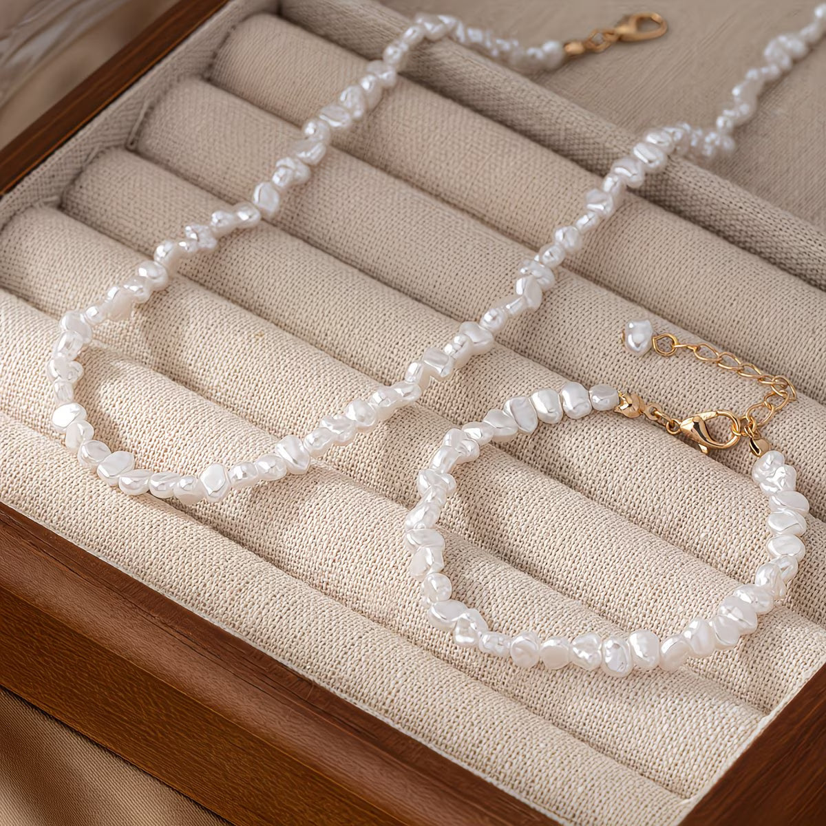 Barocke Perlen Halsketten- und Armband-Set