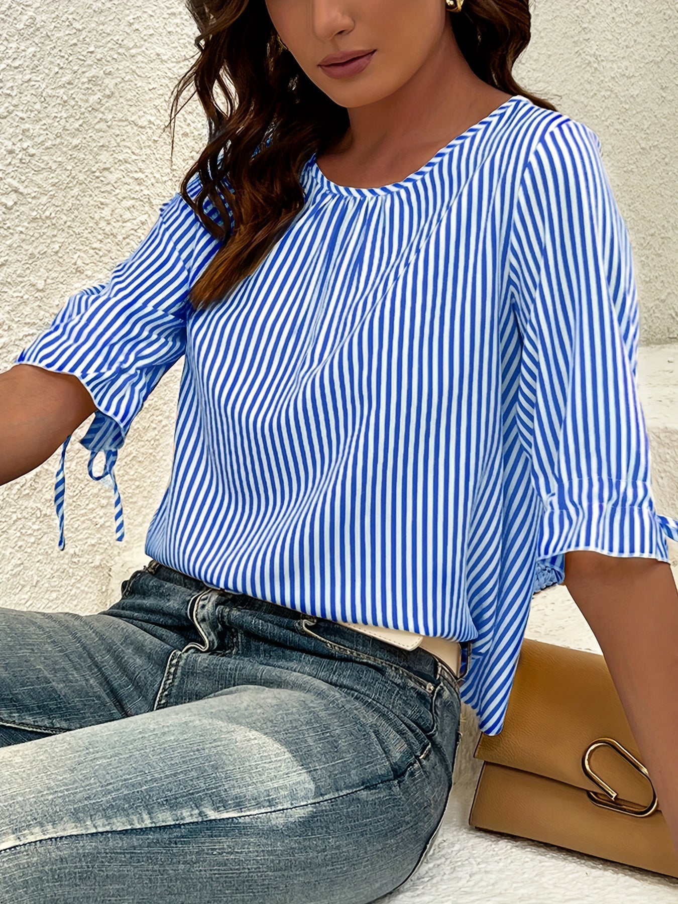 Savannah | Elegante gestreifte Bluse mit Knopfdetails