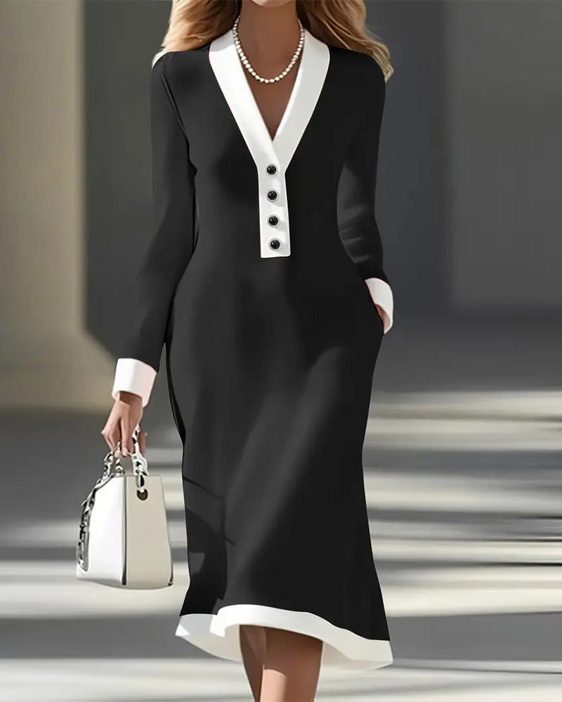 Kaylin™ Stilvolles Langarmkleid