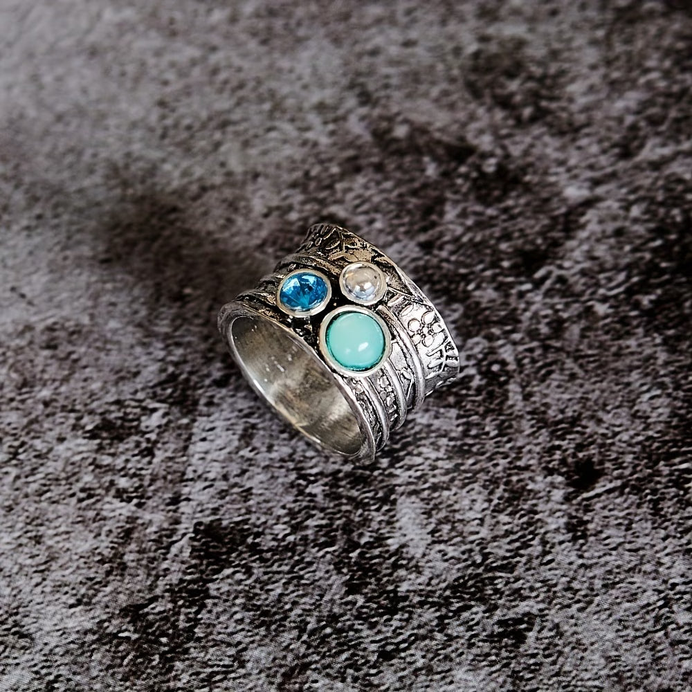 Boho Vintage Türkis Edelsteinring