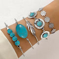 Türkis Feder Armband Set