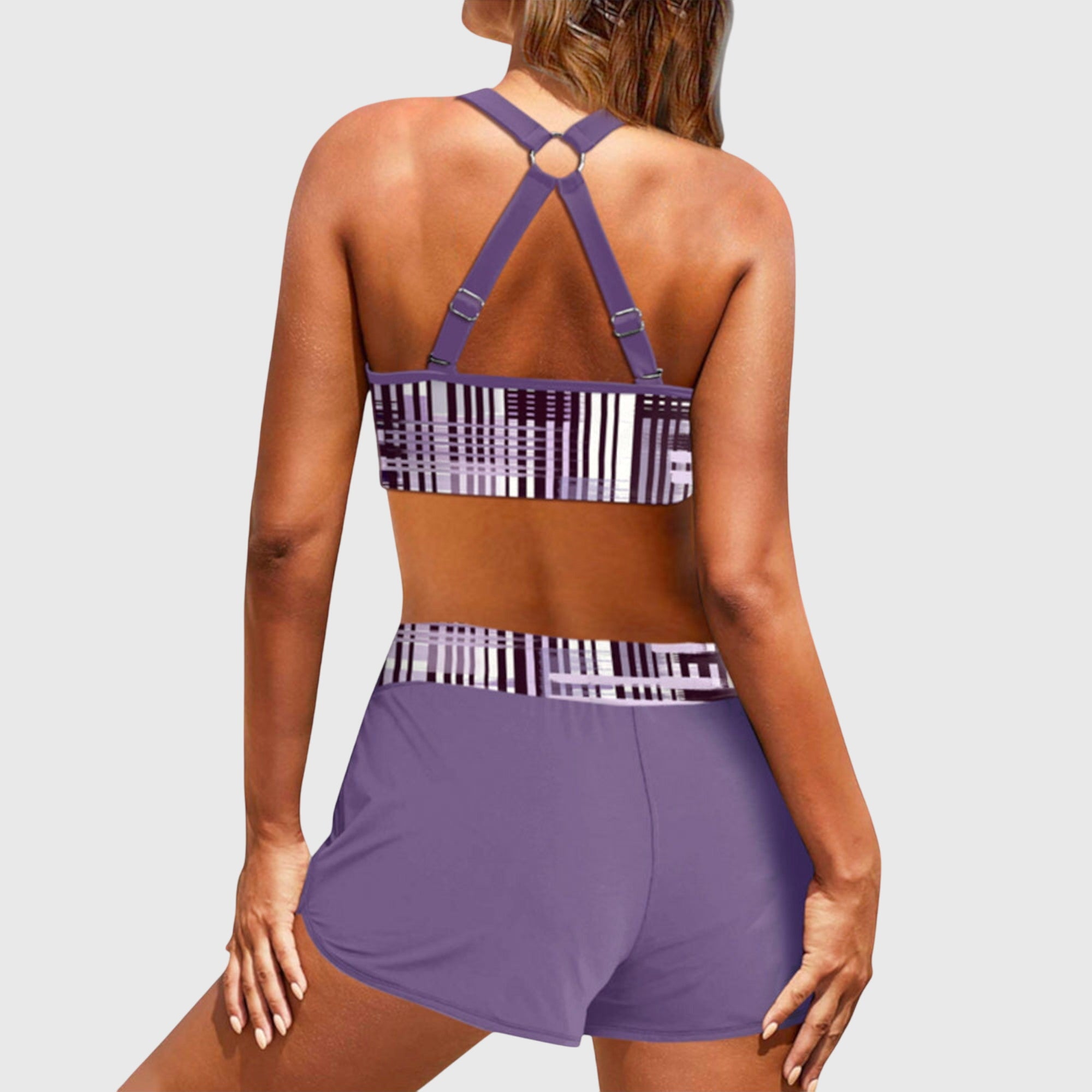 Janelle | Hochgeschnittener Bikinis mit Rippstruktur