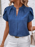 Delilah | Bluse mit Petalärmeln und V-Ausschnitt