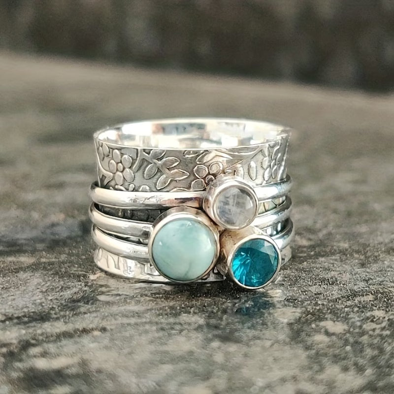 Boho Vintage Türkis Edelsteinring