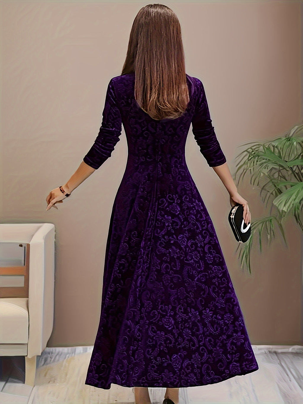 Nicola™ Elegantes Samtkleid