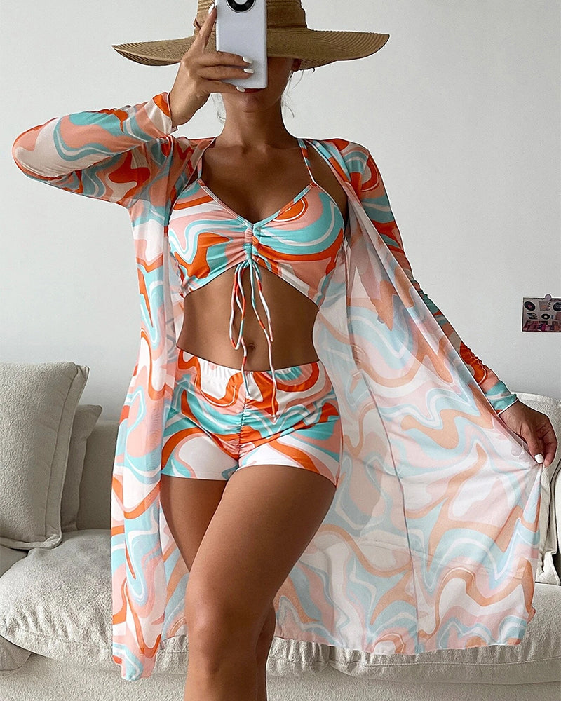Lydia | 3-teiliges Bikini-Set mit Druck