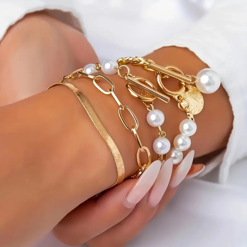 Luxe Schichtperlenarmband-Set