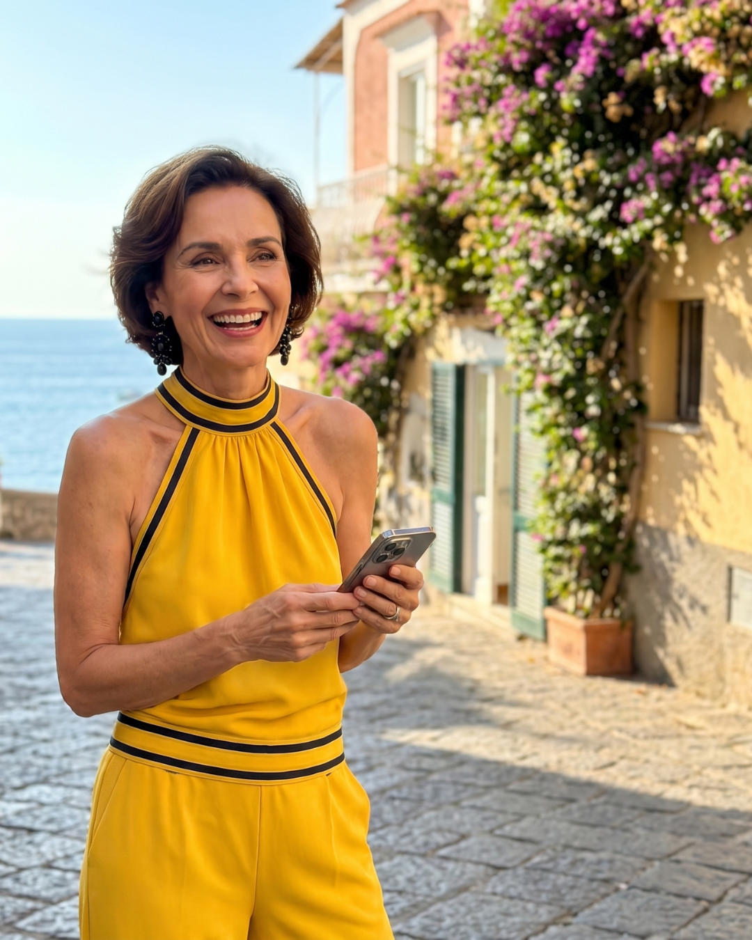 Zephyrine | Jumpsuit mit Kontrastbesatz und weit geschnittenem Bein