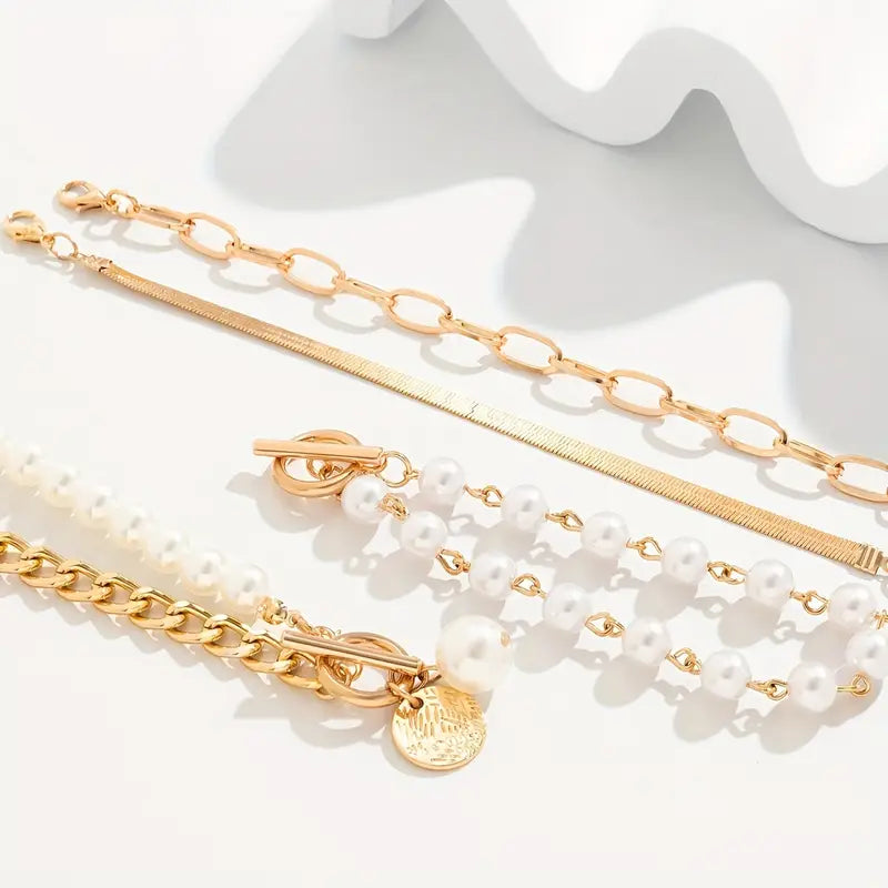 Luxe Schichtperlenarmband-Set