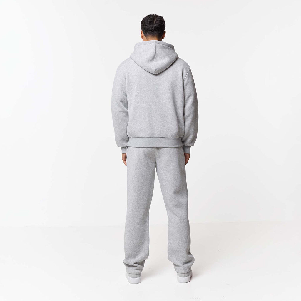 Leonard - Relaxed Fit Offene Jogger-Grau Meliert