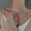 Eva | Elegante Flachhalskette aus Silber
