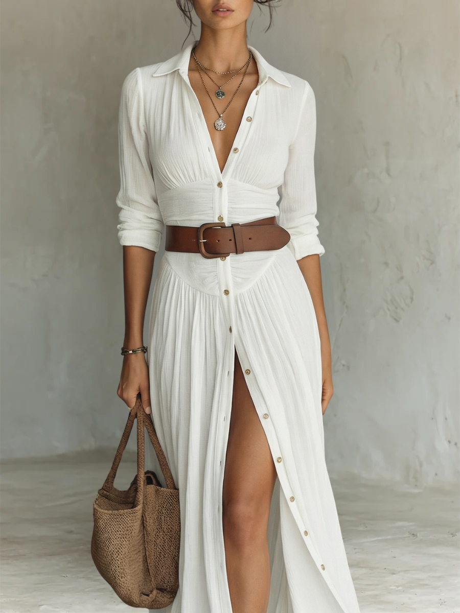 Weißes Kleid Maxi