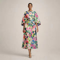 CLEMENTINE | Florales Midi mit sculptierter Taille und luftiger Eleganz