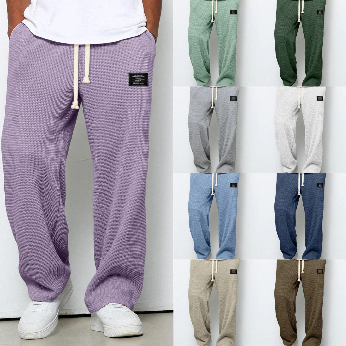 LISANDRO | WEITE HOSE MIT WABENSTRUKTUR