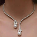Elegantes und strahlendes Collier mit sterling Silberperlen