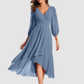 Mia™ Elegantes V-Ausschnitt Langkleid