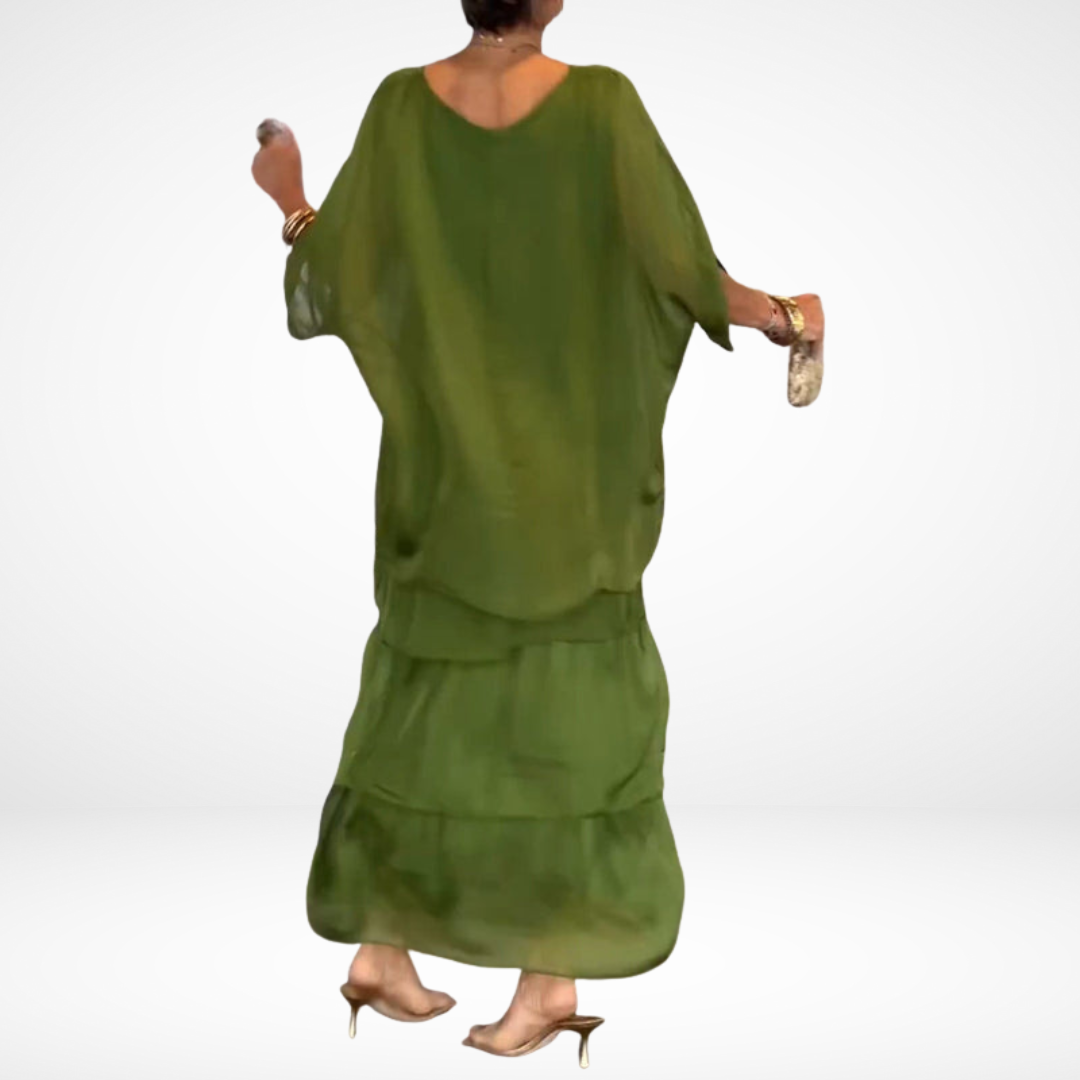 Hylda™ Künstlerisches Lockeres Maxikleid