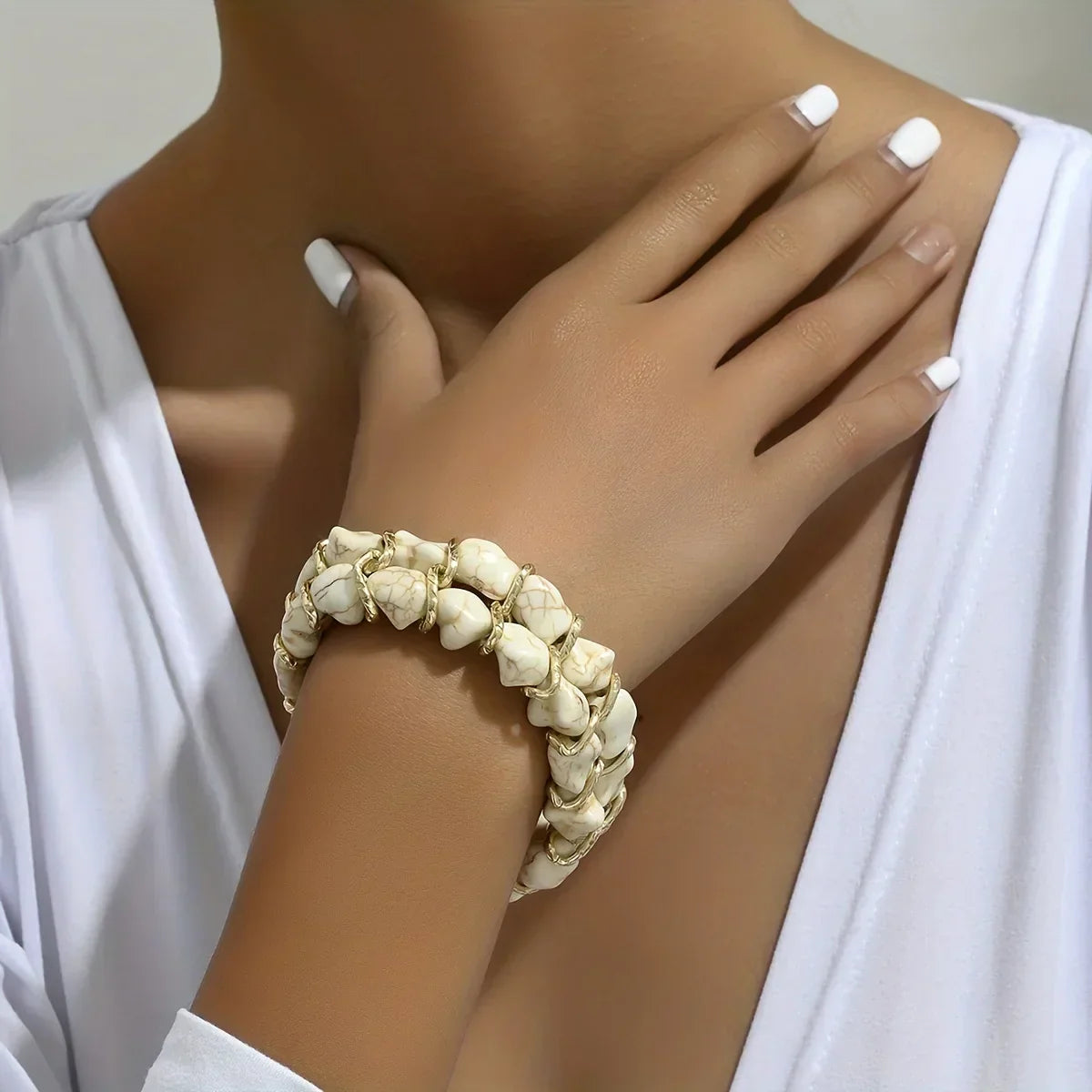 Elegantes Türkis-Gold-Armband