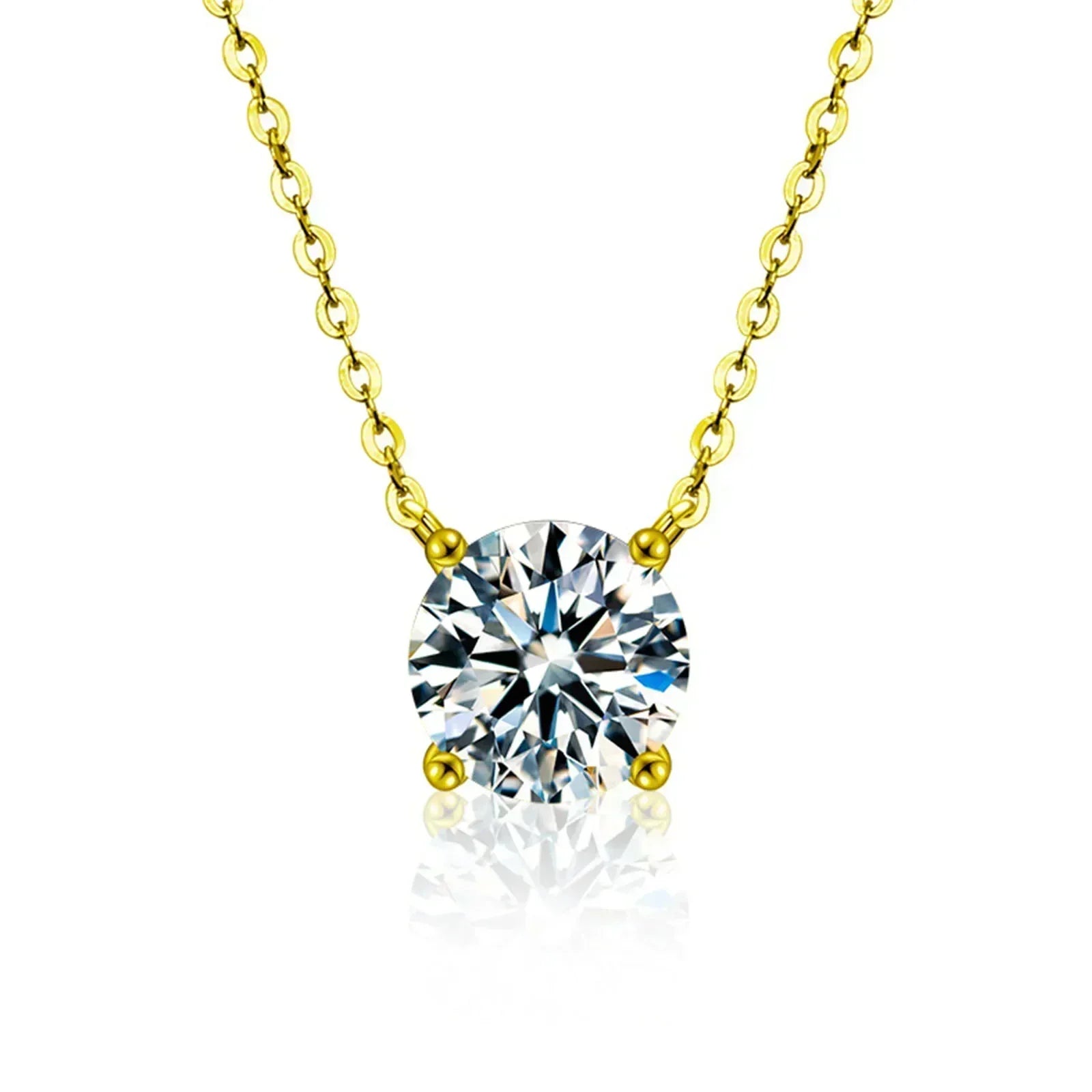 Mize | Sterling-Silber-Halskette mit Goldüberzug und Zirkon