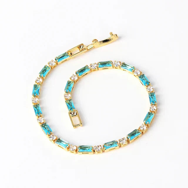 Funkelndes Gold-Türkis-Armband