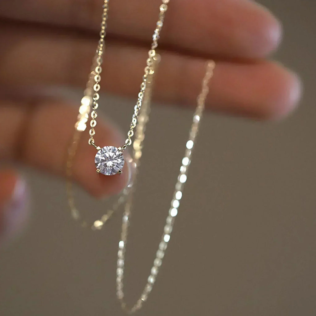 Mize | Sterling-Silber-Halskette mit Goldüberzug und Zirkon